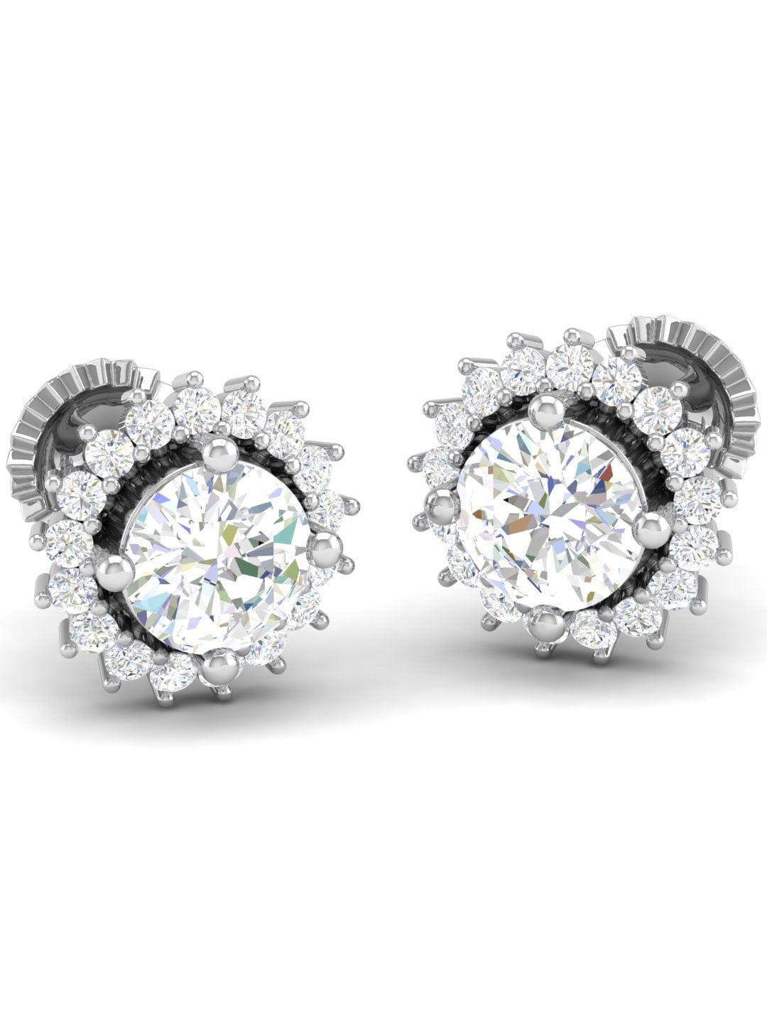 Pure Sterling Silver (92.5% purity)Precious, Beautiful and Designer Stud Earrings with cubic zirconia (AD) stones for Girls and Women