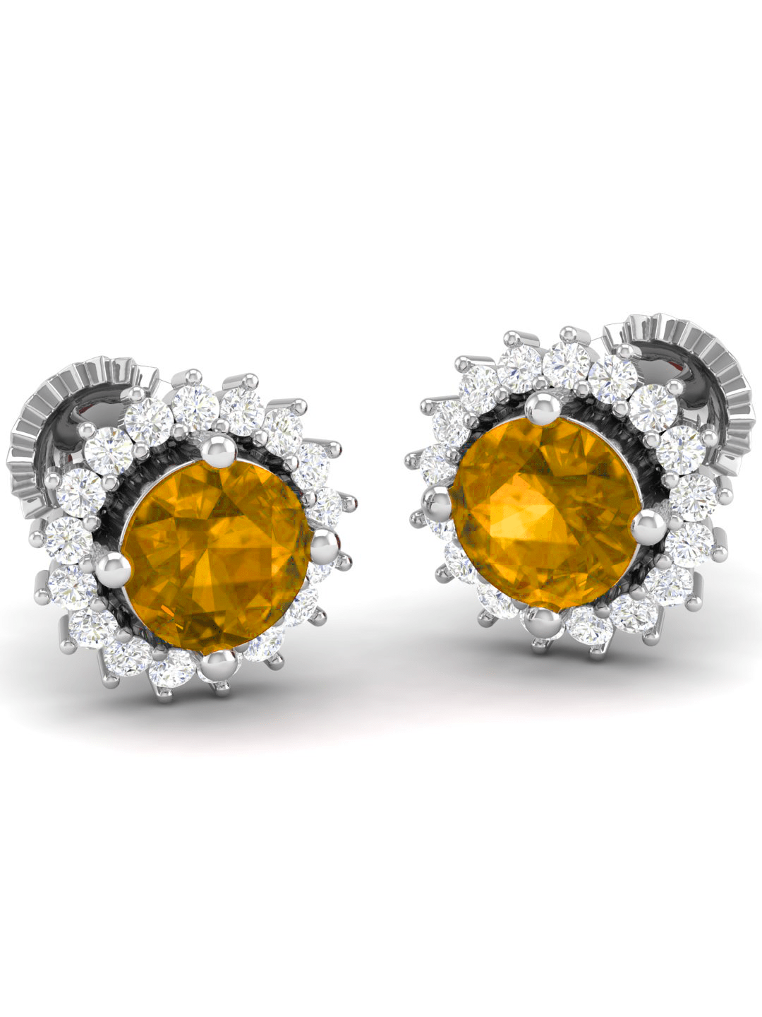 Pure Sterling Silver (92.5% purity)Precious, Beautiful and Designer Stud Earrings with cubic zirconia (AD) stones for Girls and Women