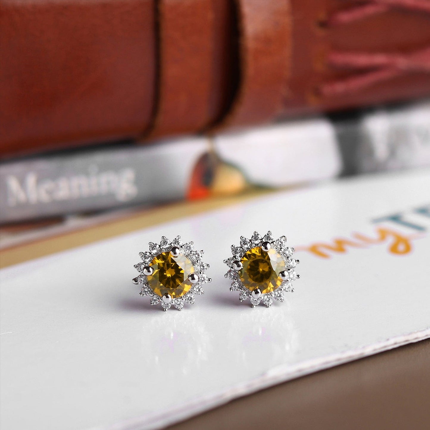 Pure Sterling Silver (92.5% purity)Precious, Beautiful and Designer Stud Earrings with cubic zirconia (AD) stones for Girls and Women