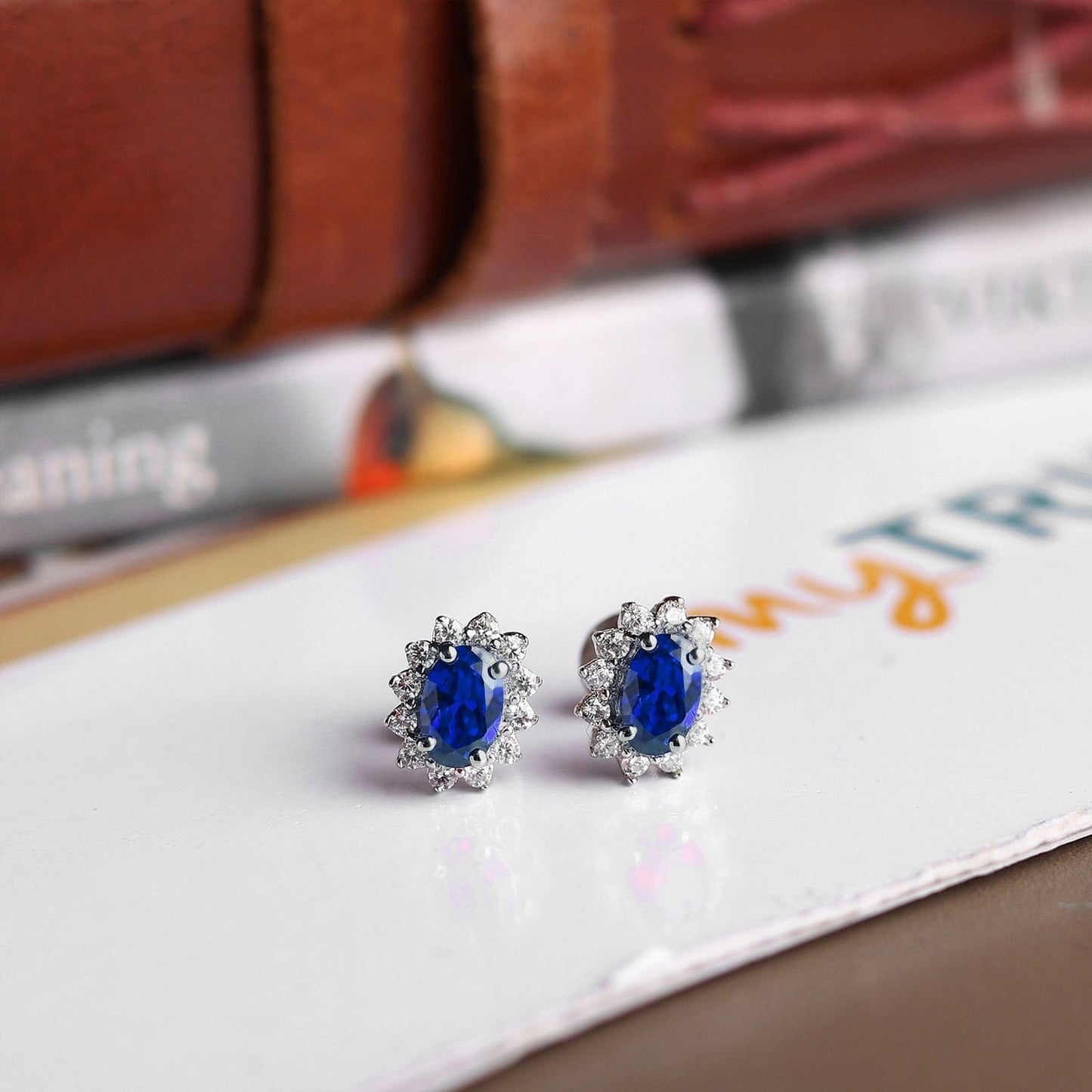Pure Sterling Silver (92.5% purity)Precious, Beautiful and Designer Stud Earrings with cubic zirconia (AD) stones for Girls and Women