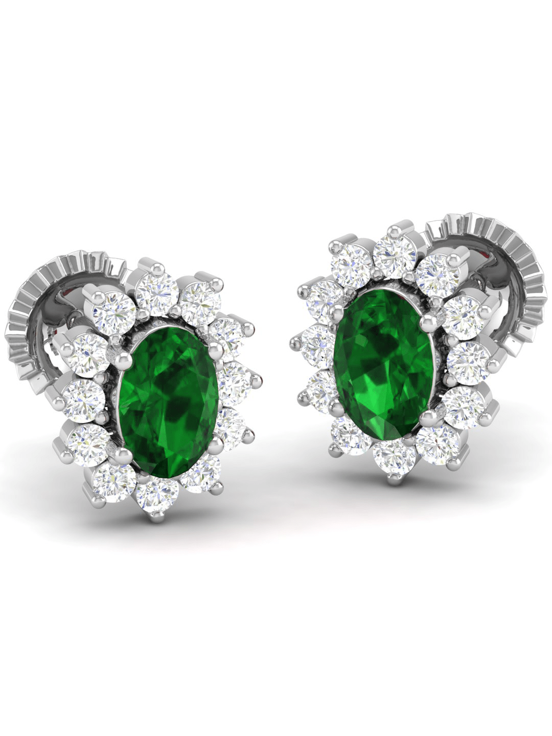 Pure Sterling Silver (92.5% purity)Precious, Beautiful and Designer Stud Earrings with cubic zirconia (AD) stones for Girls and Women