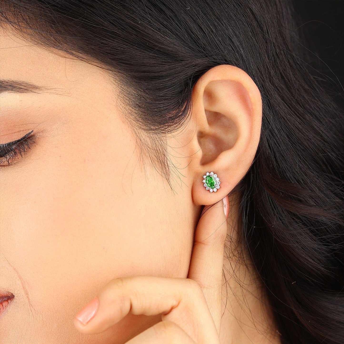 Pure Sterling Silver (92.5% purity)Precious, Beautiful and Designer Stud Earrings with cubic zirconia (AD) stones for Girls and Women