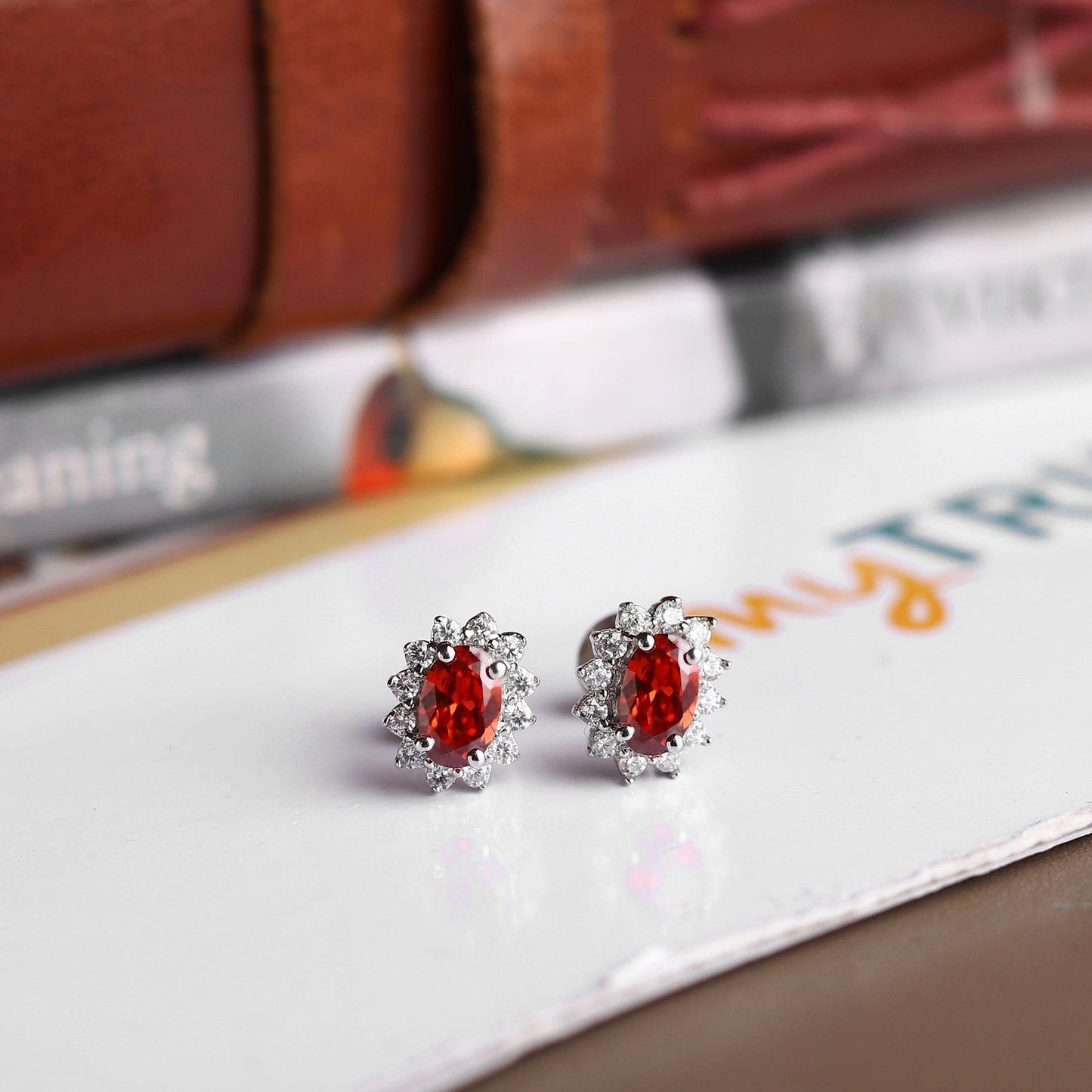 Pure Sterling Silver (92.5% purity)Precious, Beautiful and Designer Stud Earrings with cubic zirconia (AD) stones for Girls and Women