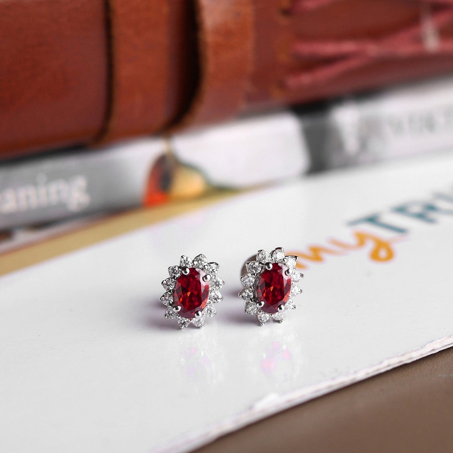 Pure Sterling Silver (92.5% purity)Precious, Beautiful and Designer Stud Earrings with cubic zirconia (AD) stones for Girls and Women