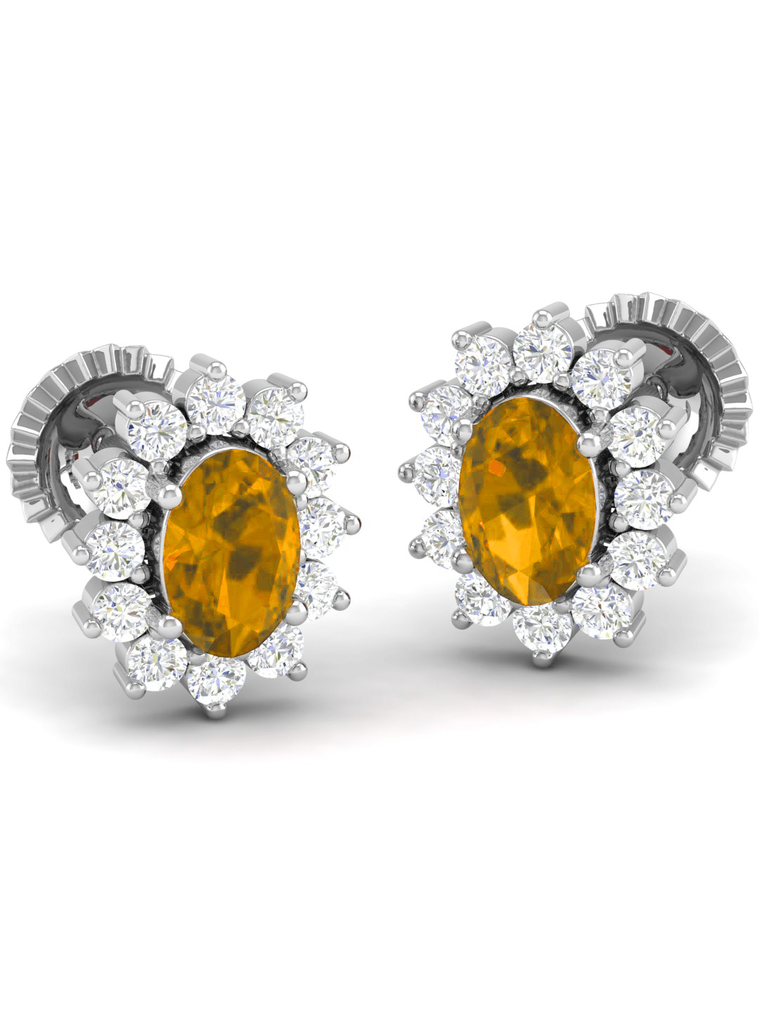 Pure Sterling Silver (92.5% purity)Precious, Beautiful and Designer Stud Earrings with cubic zirconia (AD) stones for Girls and Women