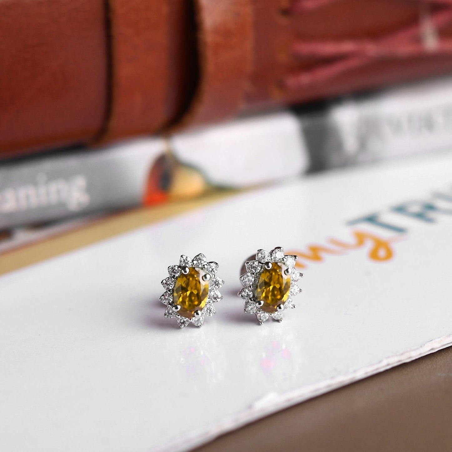 Pure Sterling Silver (92.5% purity)Precious, Beautiful and Designer Stud Earrings with cubic zirconia (AD) stones for Girls and Women