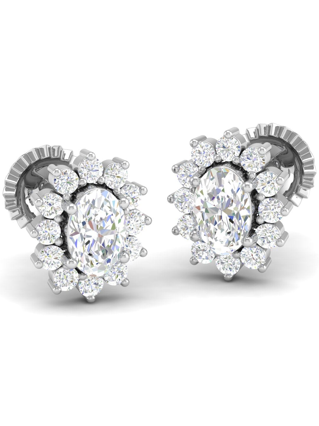 Pure Sterling Silver (92.5% purity)Precious, Beautiful and Designer Stud Earrings with cubic zirconia (AD) stones for Girls and Women