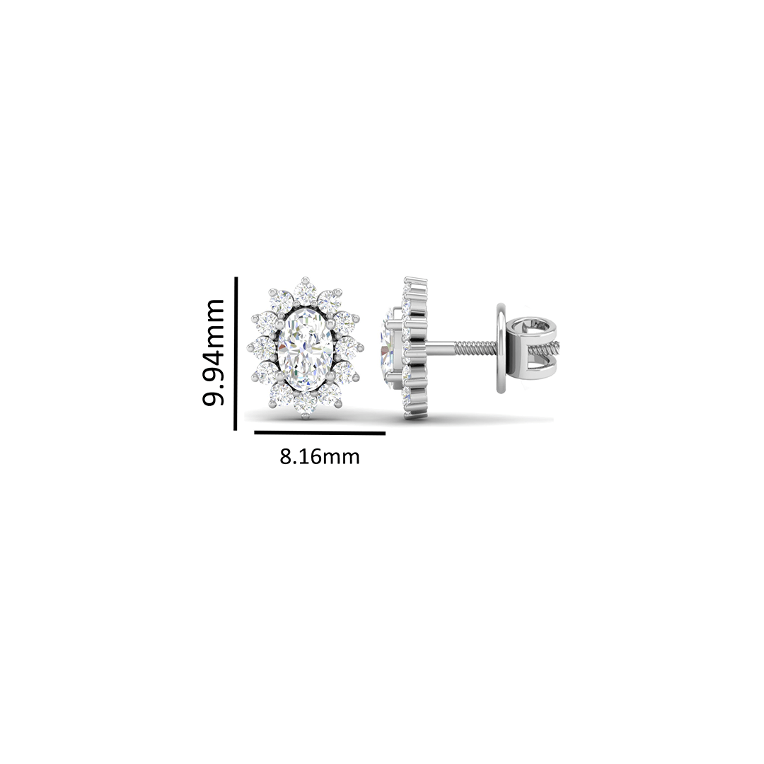 Pure Sterling Silver (92.5% purity)Precious, Beautiful and Designer Stud Earrings with cubic zirconia (AD) stones for Girls and Women