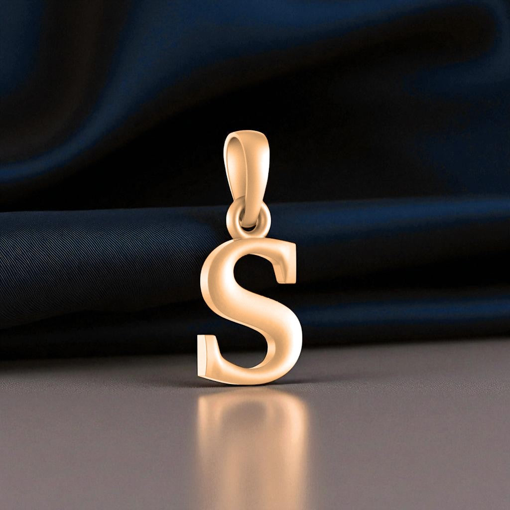 22 CT Gold Plated Silver (92.5% purity) Precious Name Alphabet Pendant by For Kids And Girls
