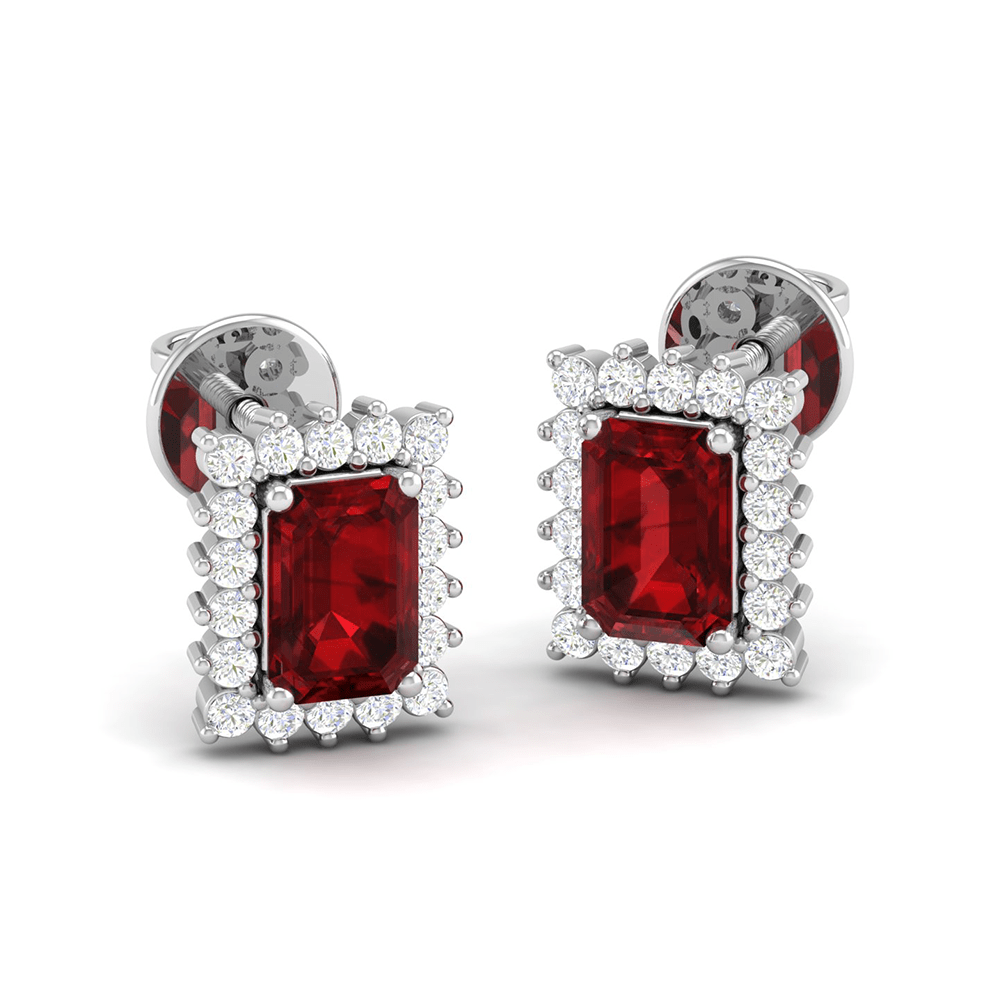Pure Sterling Silver (92.5% purity)Precious, Beautiful and Designer Stud Earrings with cubic zirconia (AD) stones for Girls and Women