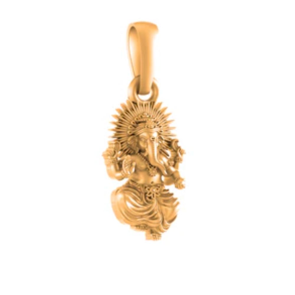 22 CT Gold Plated Silver (92.5% purity) God Ganesh Pendant (Big Size) for Men and Women