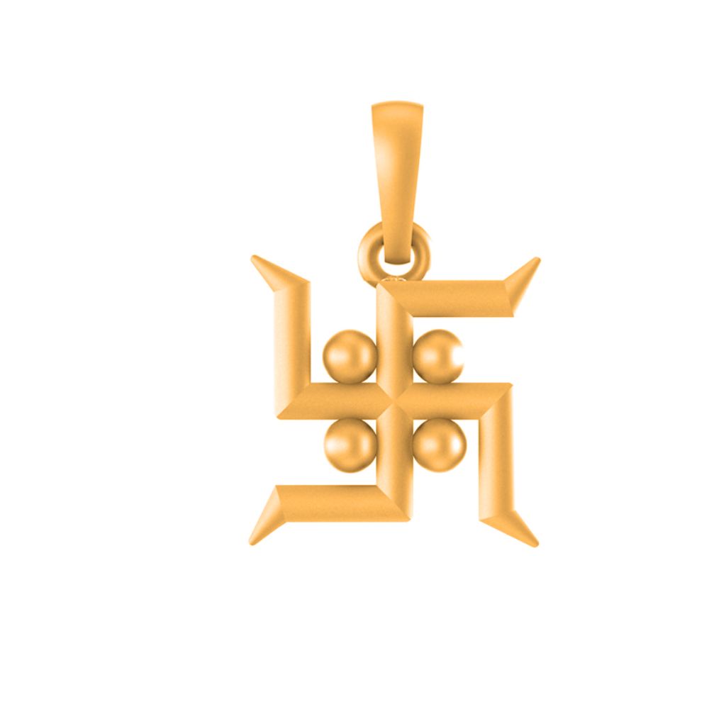 22 CT Gold Plated Silver (92.5% purity) Spiritual Swastik Symbol (Big Size) Pendant for Men and Women