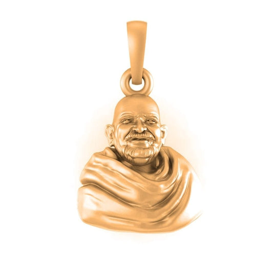 22CT Gold Plated Silver 92.5 Purity Neem Karoli Baba (Big Size) Pendant for Men & Women by Akshat Sapphire-PB7340_gold