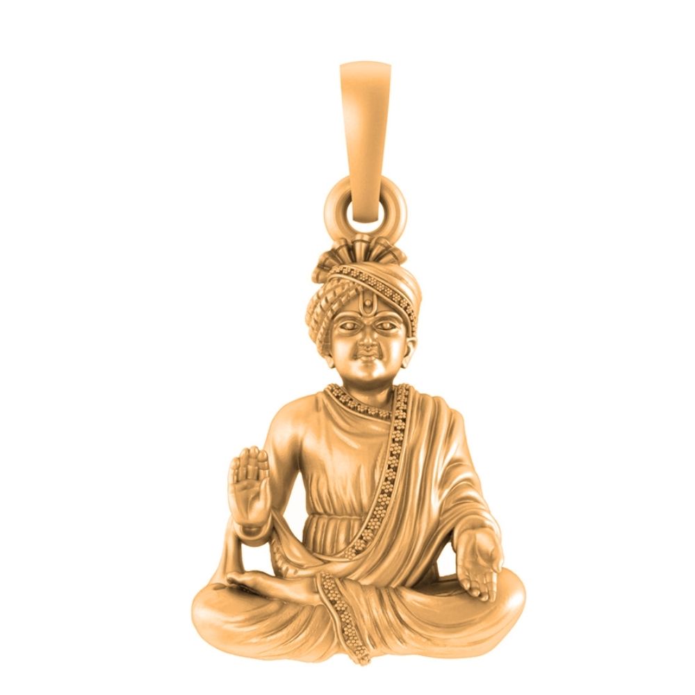 22 CT Gold Plated Silver (92.5% purity) Spiritual Swaminarayan Pendant for Men and Women