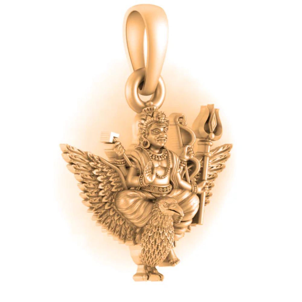 22 CT Gold Plated Silver (92.5% purity) God Shani Dev Pendant (Big Size) for Men and Women