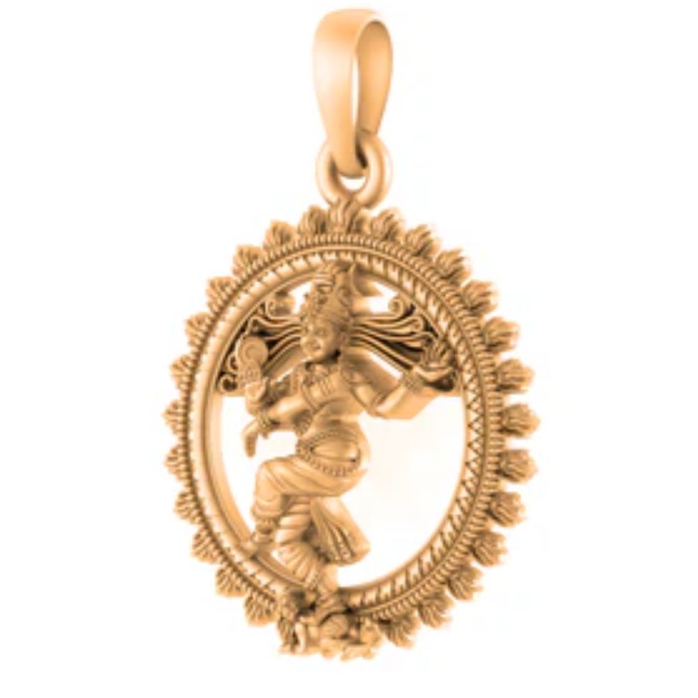 22 CT Gold Plated Silver (92.5% purity) God Nataraja Pendant (Big Size) for Men and Women