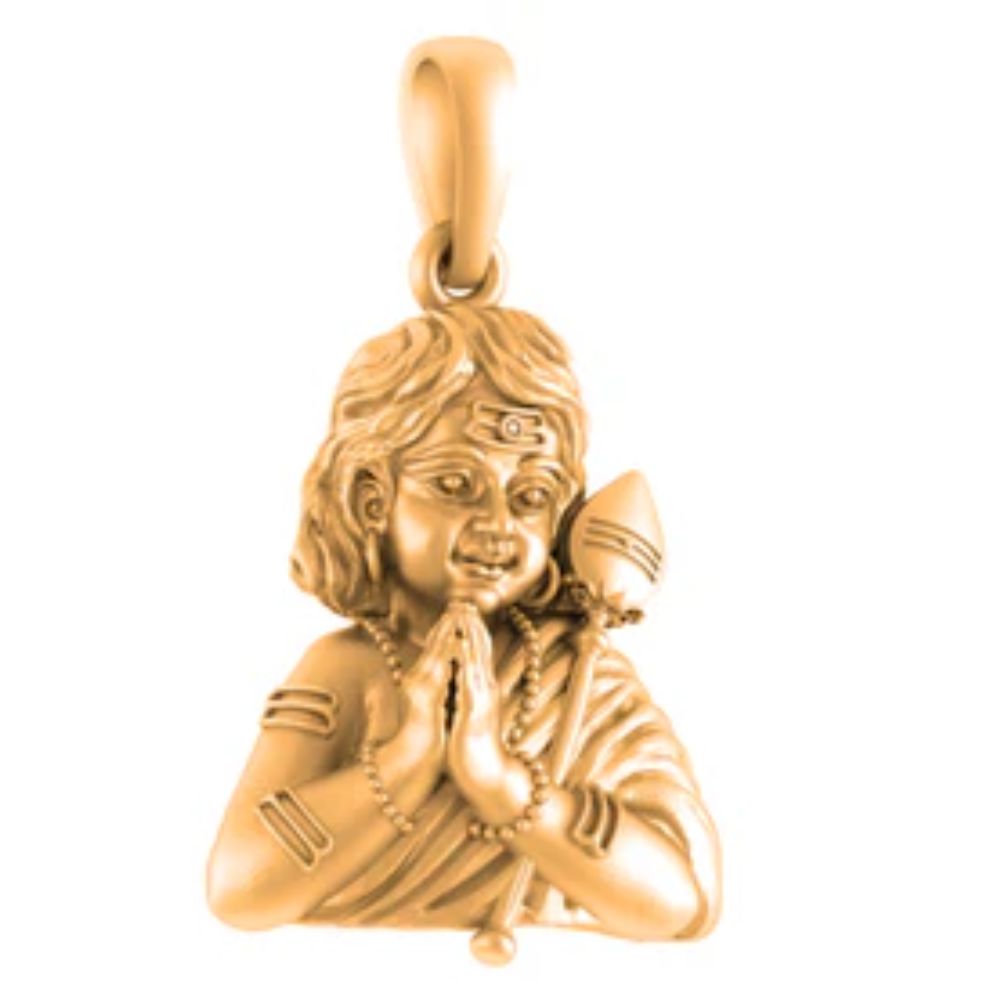 22 CT Gold Plated Silver (92.5% purity) God Kartikeya Pendant for Men and Women