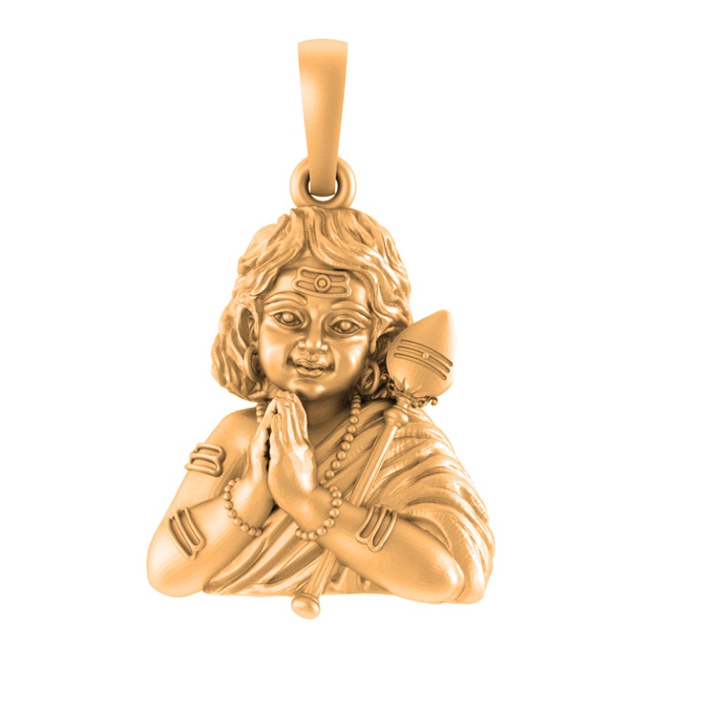 22 CT Gold Plated Silver (92.5% purity) God Kartikeya Pendant for Men and Women