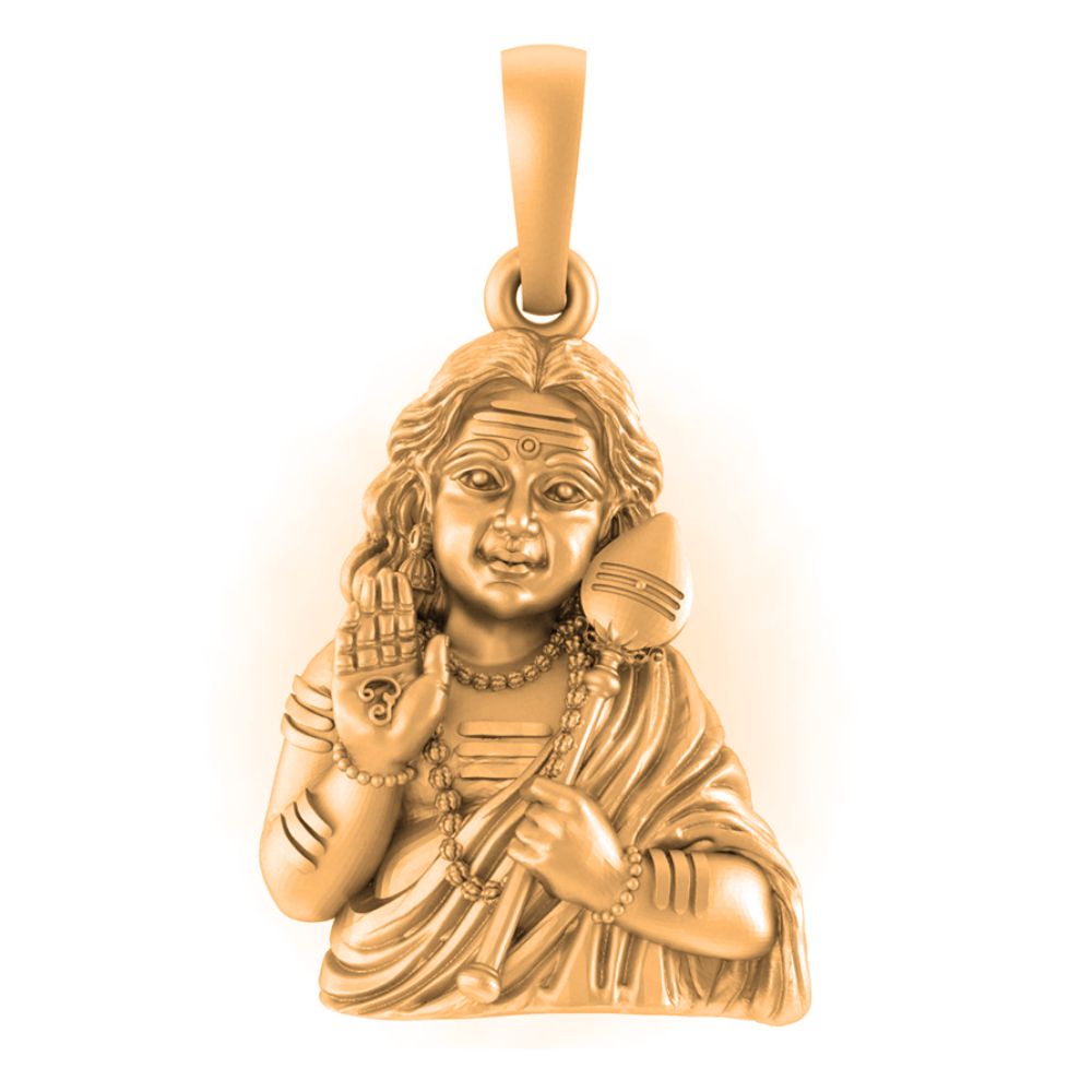 22 CT Gold Plated Silver (92.5% purity) God Kartikeya Pendant for Men and Women