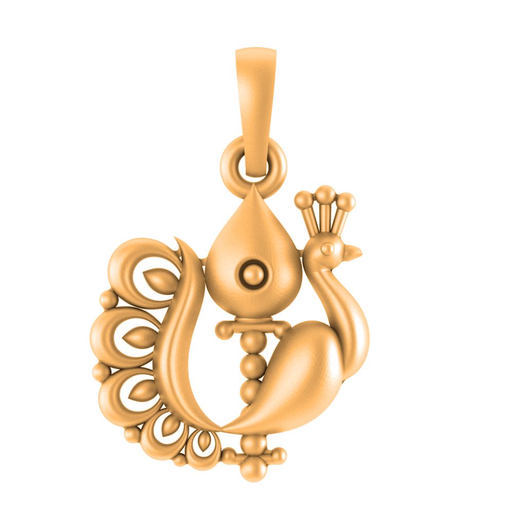 22 CT Gold Plated Silver (92.5% purity) Symbol Kartikeya Pendant for Men and Women