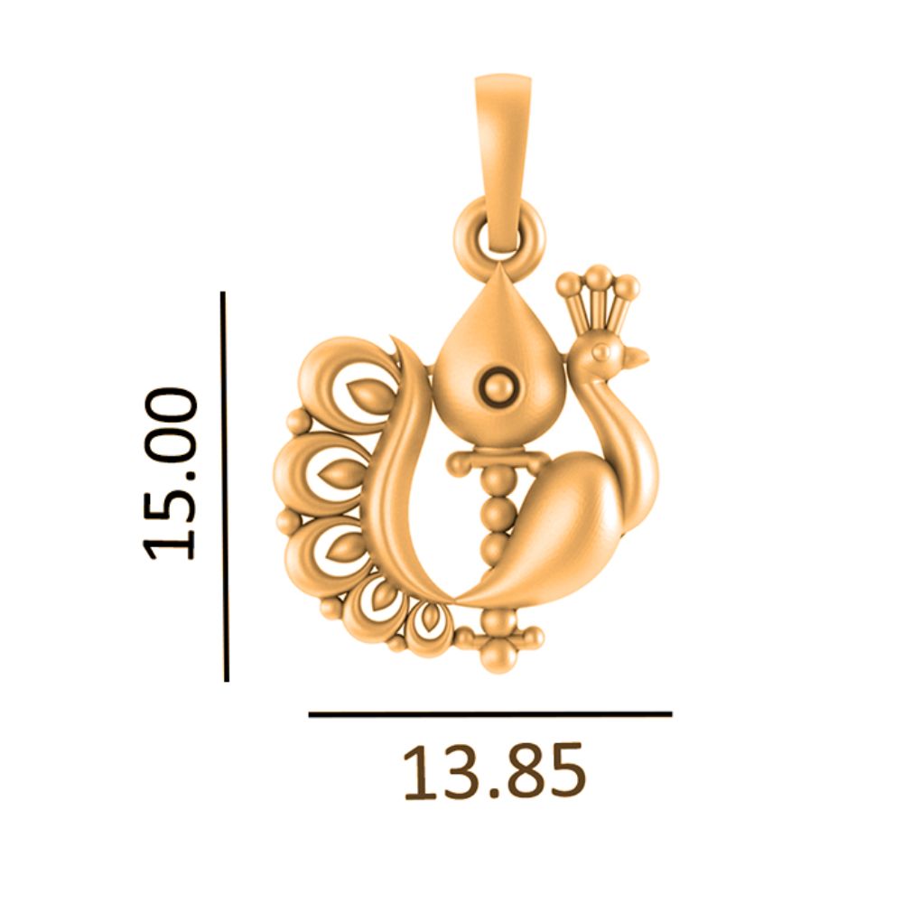 22 CT Gold Plated Silver (92.5% purity) Symbol Kartikeya Pendant for Men and Women