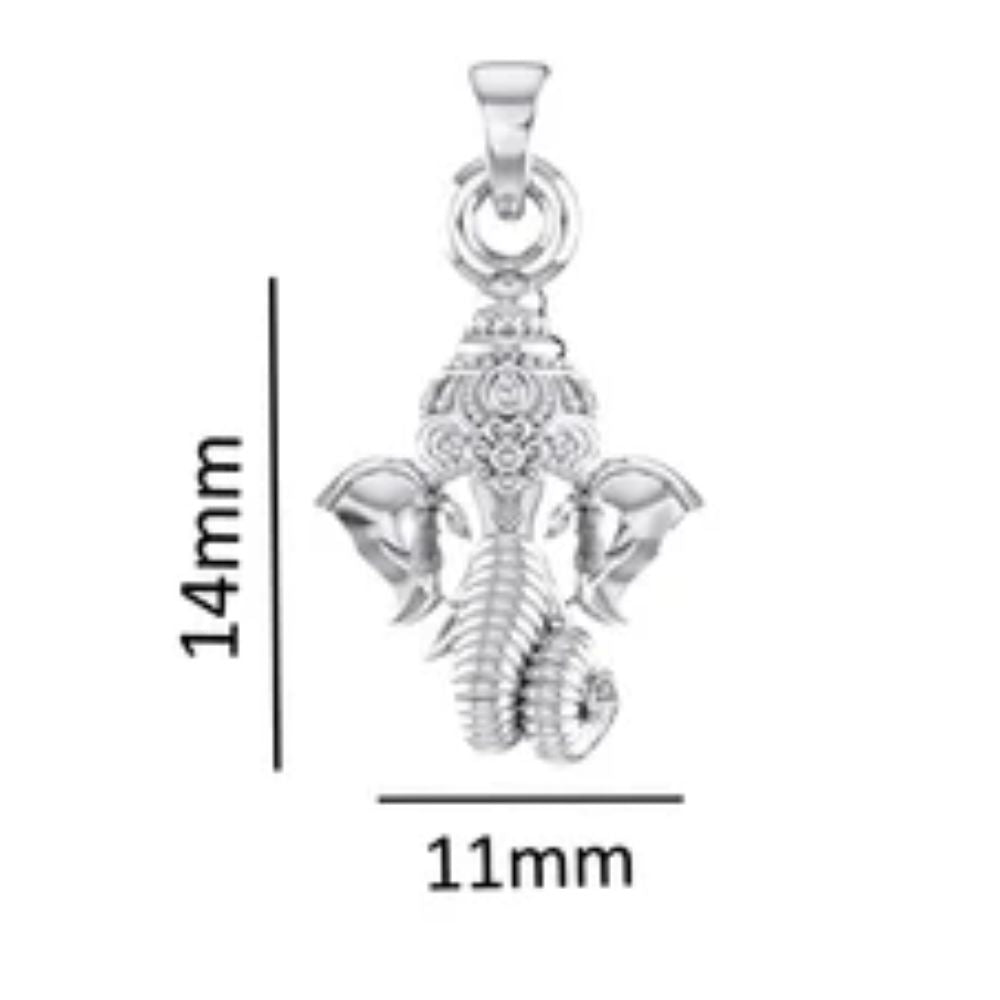 Sterling Silver (92.5% purity) God Ganesh Pendant for Men & Women Pure Silver Lord Ganapathy Locket for Good Health & Wealth