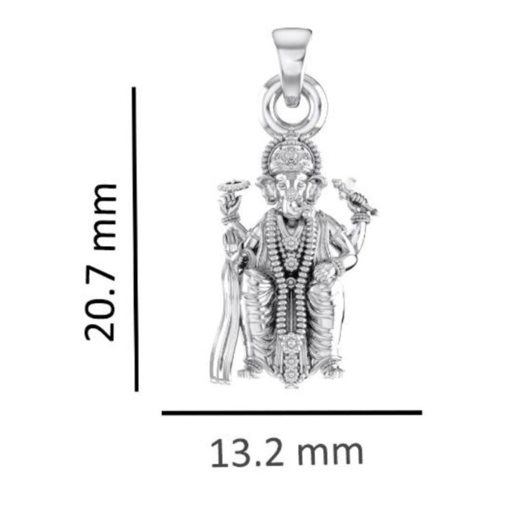Sterling Silver (92.5% purity) God Ganesh Pendant for Men & Women Pure Silver Lord Ganapathy Locket for Good Health & Wealth
