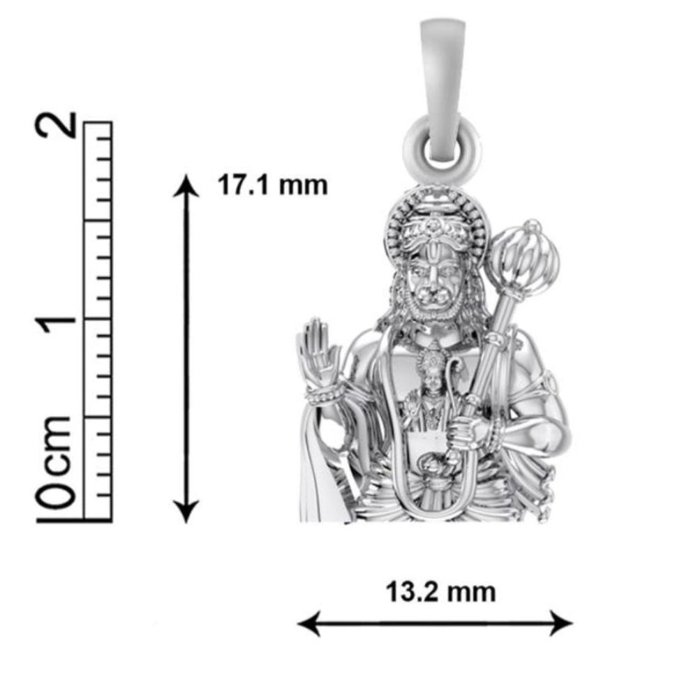 Sterling Silver (92.5% purity) God Hanuman Pendant for Men & Women Pure Silver Lord Bajrang Bali Locket for Good Health & Wealth