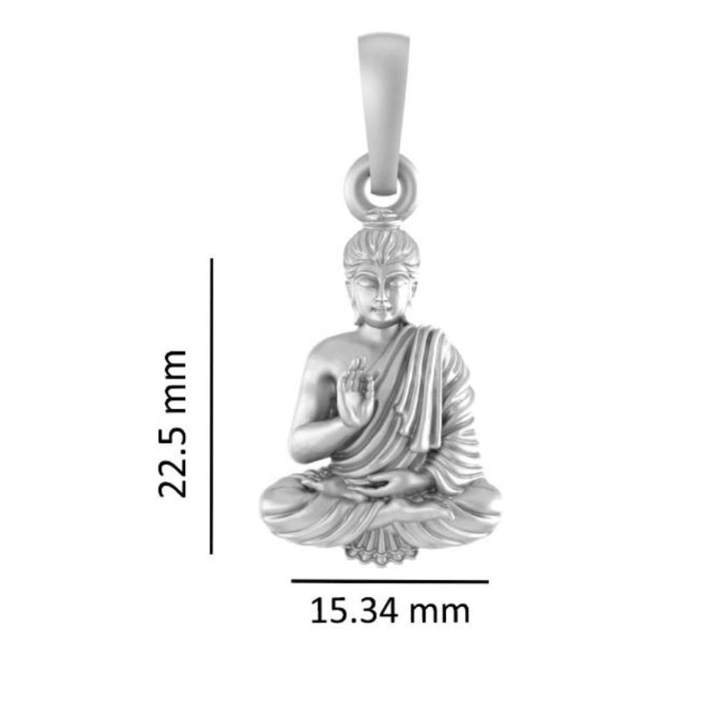 Akshat Sapphire Sterling Silver (92.5% purity) Spiritual God Gautam Buddha Pendant for Men & Women Pure Silver religious Gautam buddh Locket for Good Health & Wealth