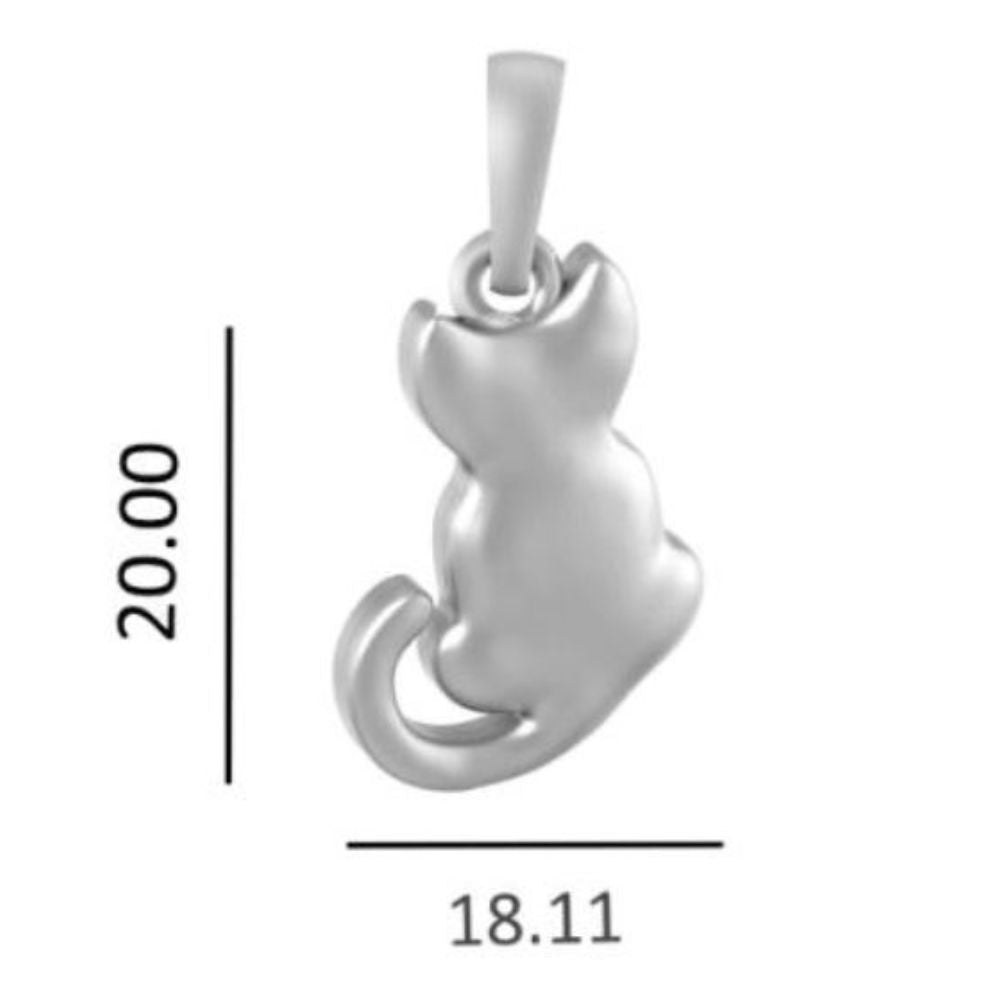 Sterling Silver (92.5% purity) Stylish and Fashionable Cute Cat Pendant for Men & Women Pure Silver Cat Locket for Happiness and joy