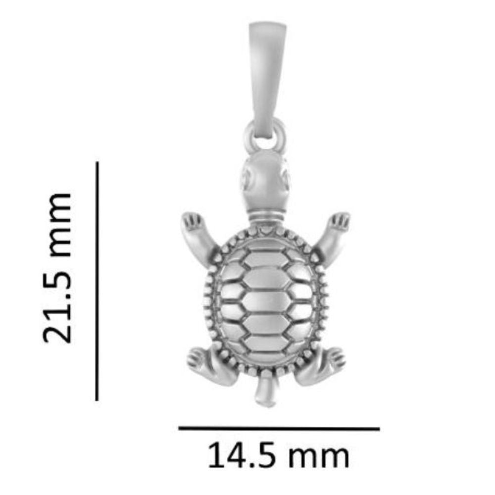 Sterling Silver (92.5% purity) Prosperity and peace Symbolic Tortoise Pendant for Men & Women Pure Silver Turtle Locket for peace and prosperity