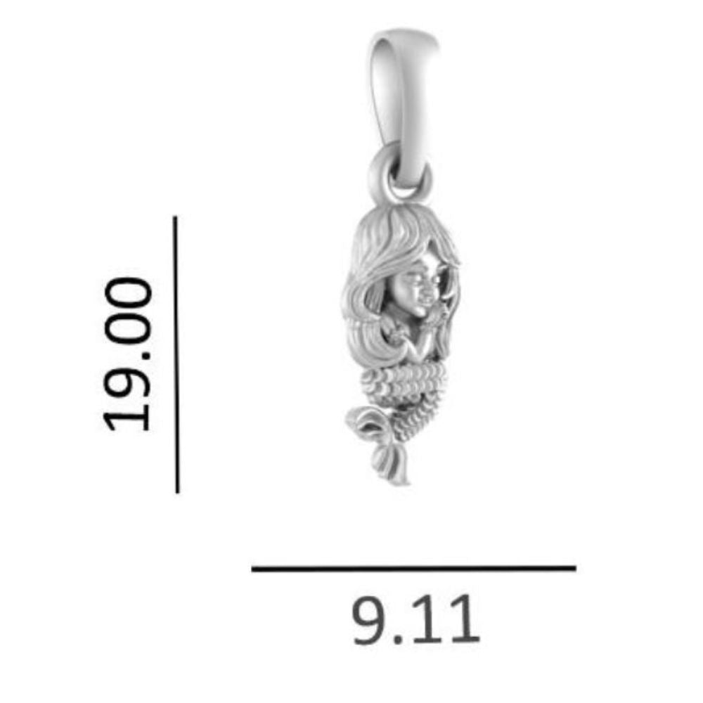 Sterling Silver (92.5% Purity) Pure Silver ambitious and Stylish divine Mermaid Pendant for Men & Women
