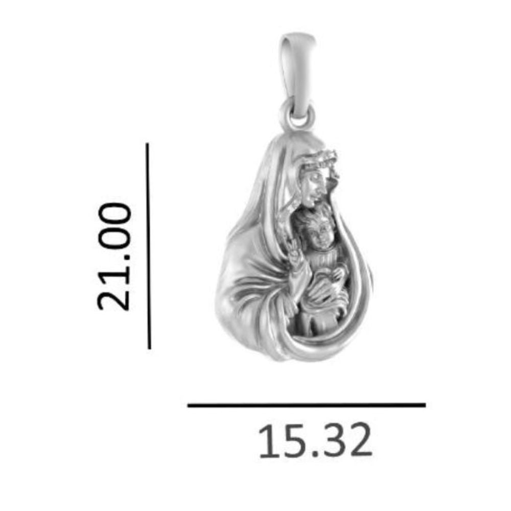Sterling Silver (92.5% purity) God Mother Mary Pendant for Men & Women Pure Silver Mother Marry Locket for Good Health & Wealth