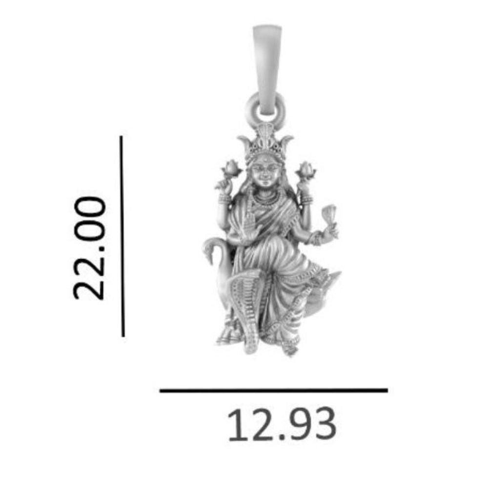 Sterling Silver (92.5% purity) Goddess Mansa Devi Pendant for Men & Women Pure Silver Maa Mansa Devi shaktipeeth Locket for Good Health & Wealth