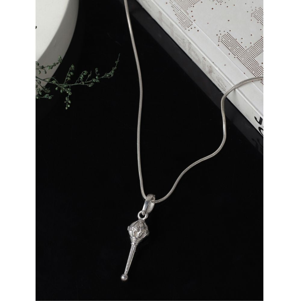 92.5% Pure Sterling Silver God Hanuman/Bajrang Bali Gada Pendant (Big size) for Men & Women