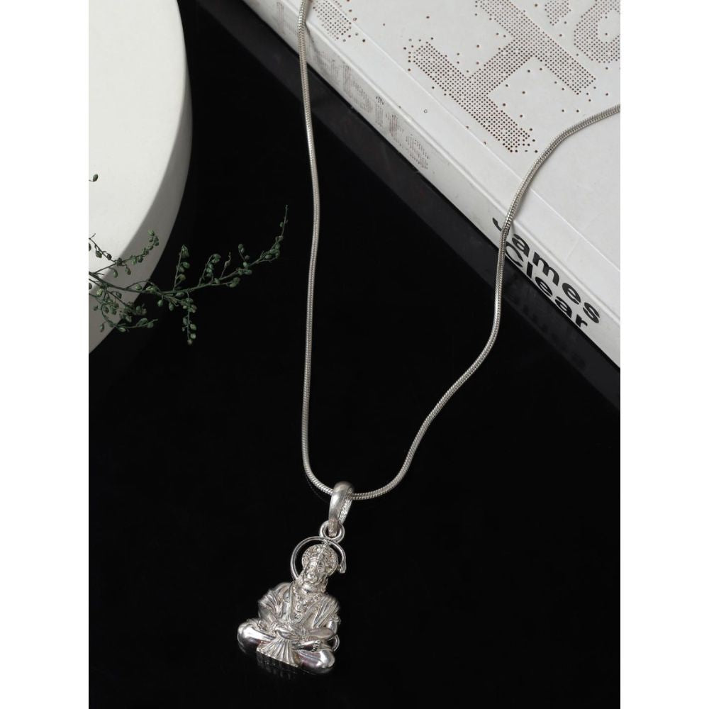 92.5% Pure Sterling Silver God Hanuman/Bajrang Bali (Big Size) Pendant for Men and Boys