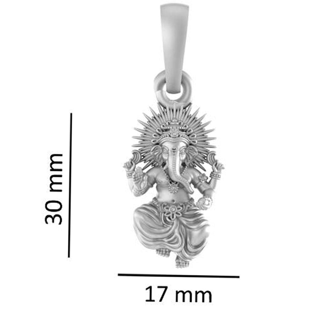 92.5% Pure Sterling Silver God Ganesh (Big Size) Pendant for Men & Women