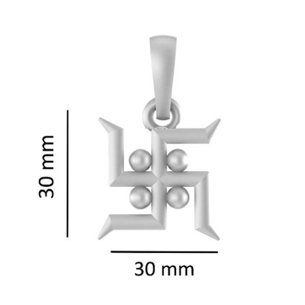 Akshat Sapphire 92.5% Pure Sterling Silver Spiritual Swastik Symbol (Big Size) Pendant for Men & Women