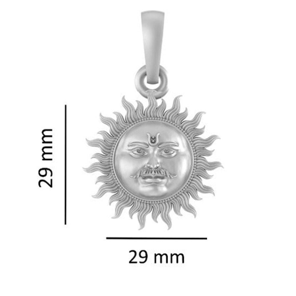 92.5% Pure Sterling Silver Divine God Sun (Big Size) Pendant for Men & Women