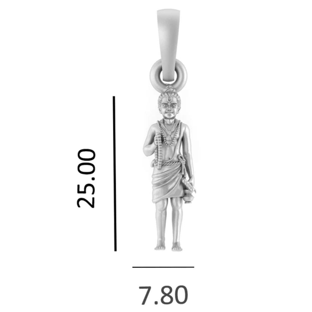 Akshat Sapphire Sterling Silver (92.5% purity) God Swaminarayan Chain Pendant (Pendant with Rope Chain-22 inches) for Men & Women Pure Silver Swaminarayan Chain Locket for Good Health & Wealth