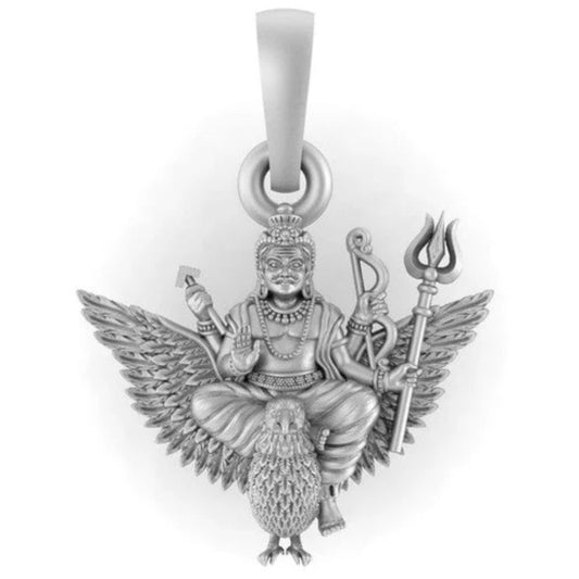 Sterling Silver (92.5% purity) God Shani Dev Pendant (Big Size) for Men & Women Pure Silver Lord Shani Dev Locket (Big Size) for Good Health & Wealth