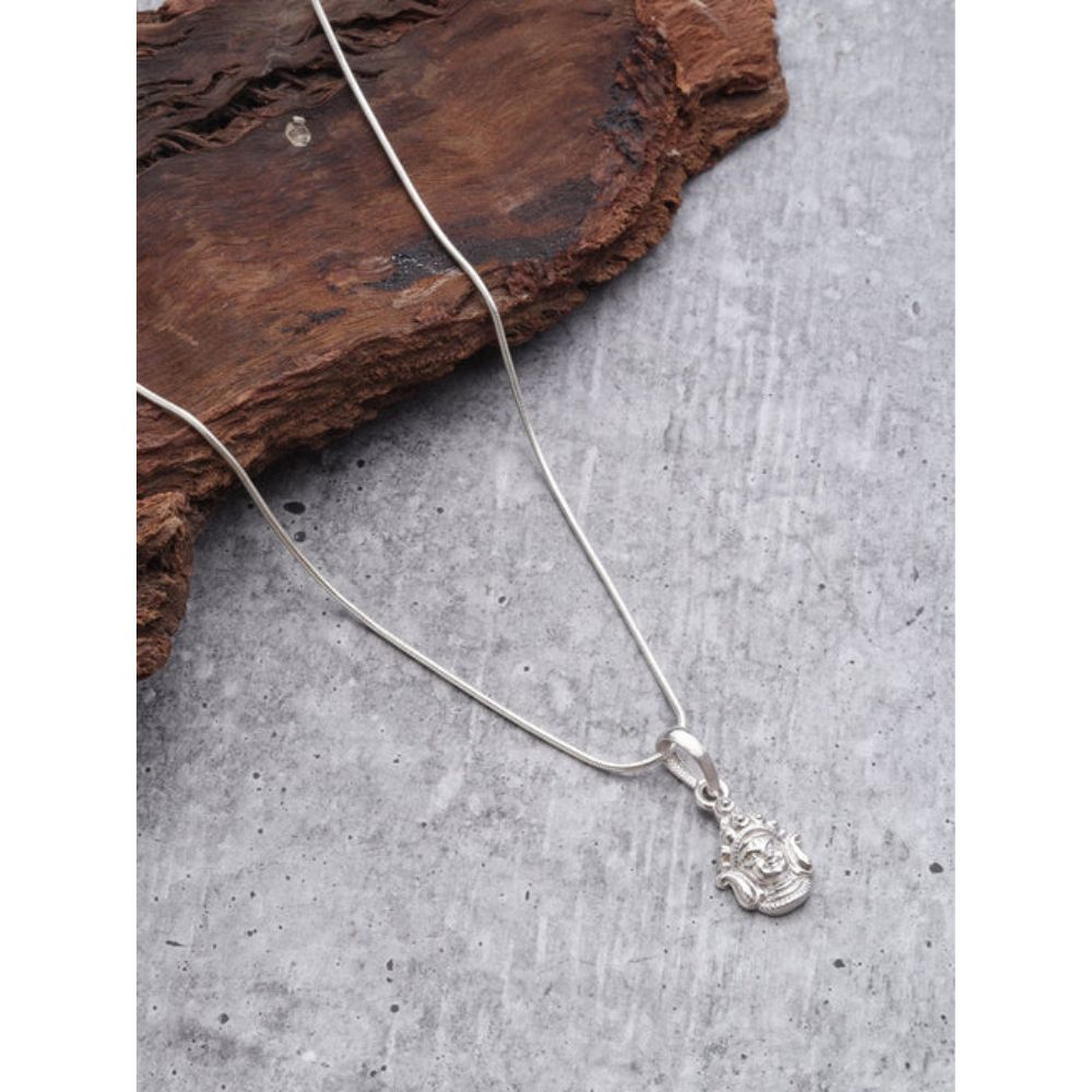 Sterling Silver (92.5% Purity) Pure Silver Goddess Durga maa Pendant (Big Size) for Men & Women