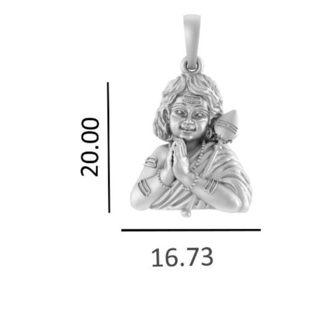 God Kartikeya Pure Silver 92.5% purity pendant by Murugan Pendant