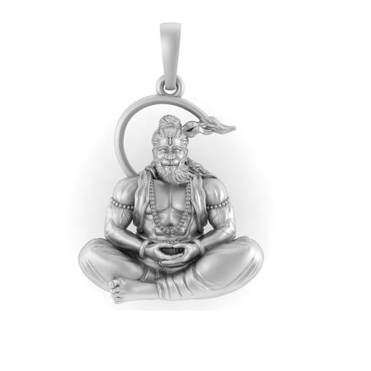 Sterling Silver (92.5% purity) God Hanuman (Big Size) Pendant for Men Pure Silver Lord Bajrang Bali (Big Size) Locket for Good Health & Wealth
