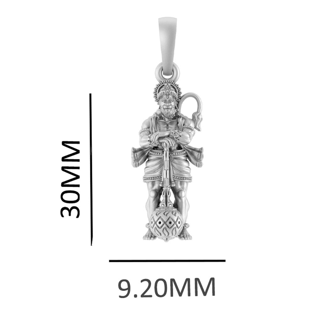 Sterling Silver (92.5% purity) God Hanuman (Big Size) Pendant for Men Pure Silver Lord Bajrang Bali (Big Size) Locket for Good Health & Wealth
