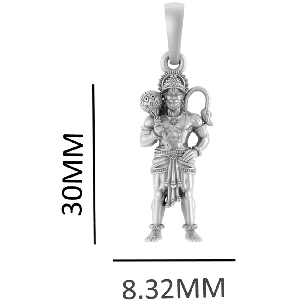 Sterling Silver (92.5% purity) God Hanuman (Big Size) Pendant for Men Pure Silver Lord Bajrang Bali (Big Size) Locket for Good Health & Wealth