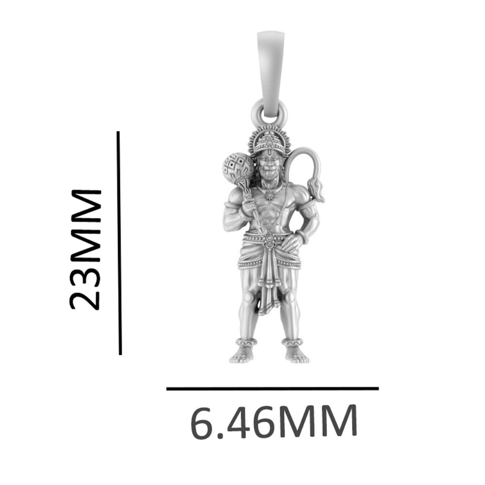 Sterling Silver (92.5% purity) God Hanuman Pendant for Men & Women Pure Silver Lord Bajrang Bali Locket for Good Health & Wealth
