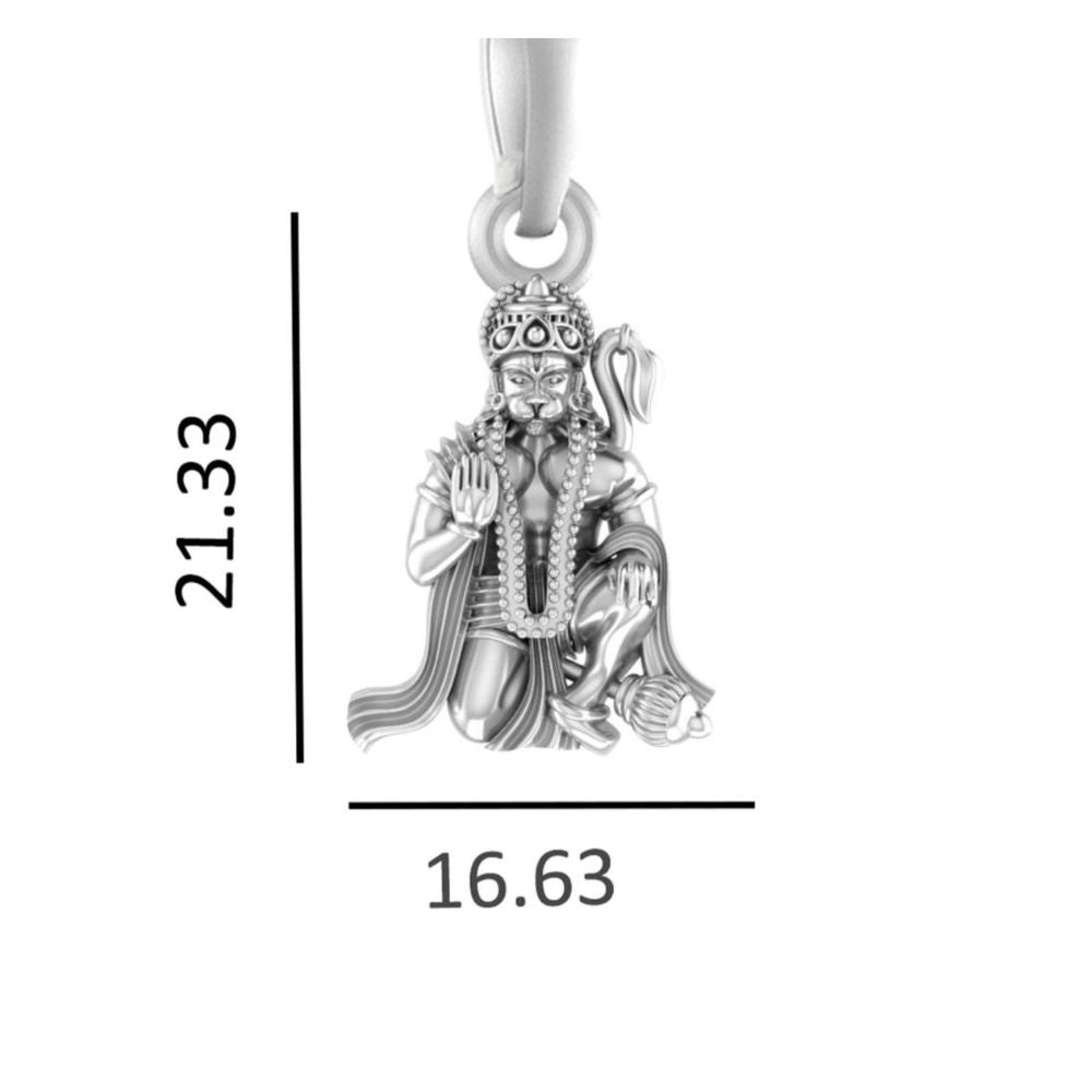 God Hanuman Chain Pendant (Pendant with Anchor Chain- 22 inches) for Men & Women Pure Silver Lord bajrang bali Chain Locket for Good Health & Wealth