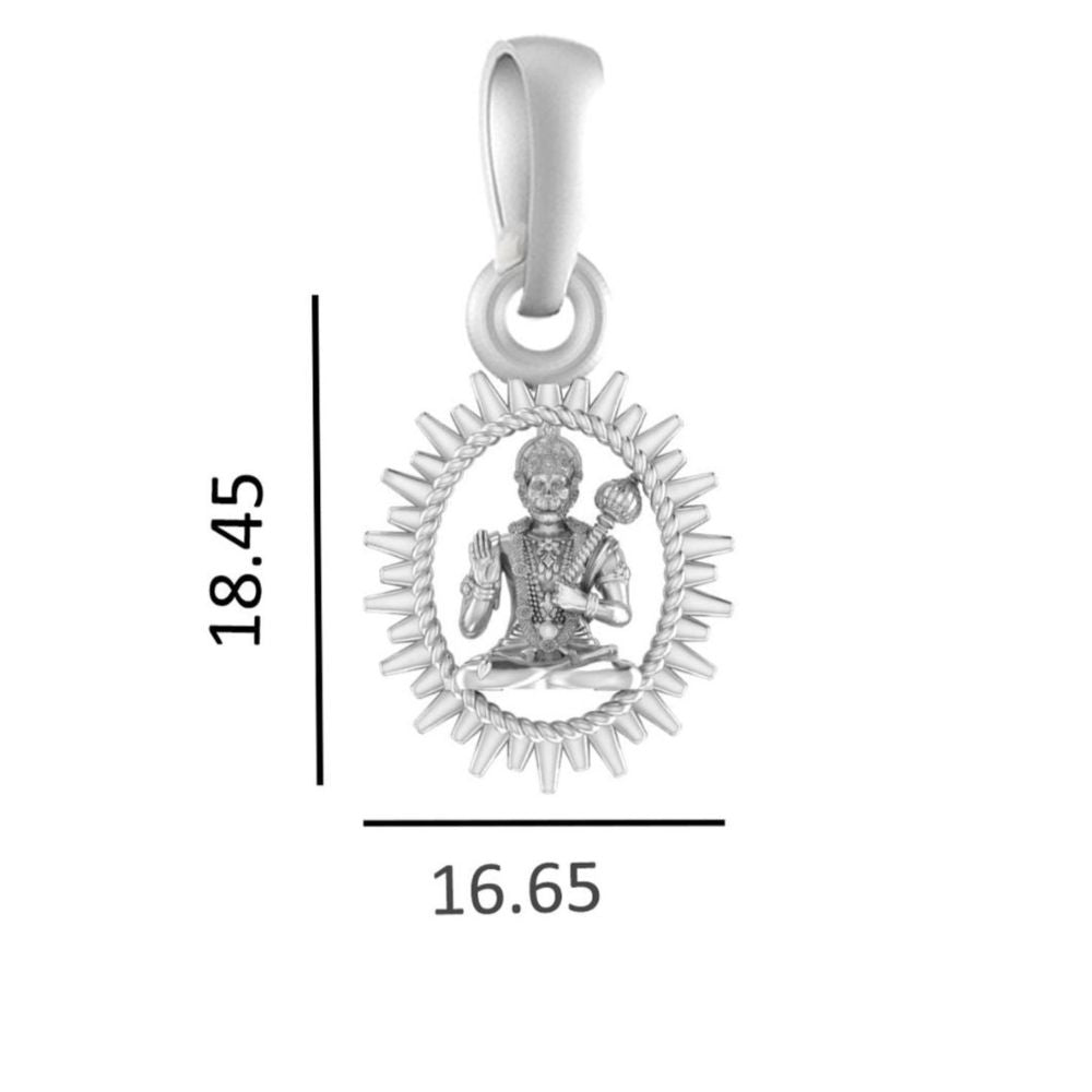 God Hanuman Chain Pendant (Pendant with Anchor Chain- 22 inches) for Men & Women Pure Silver Lord bajrang bali Chain Locket for Good Health & Wealth