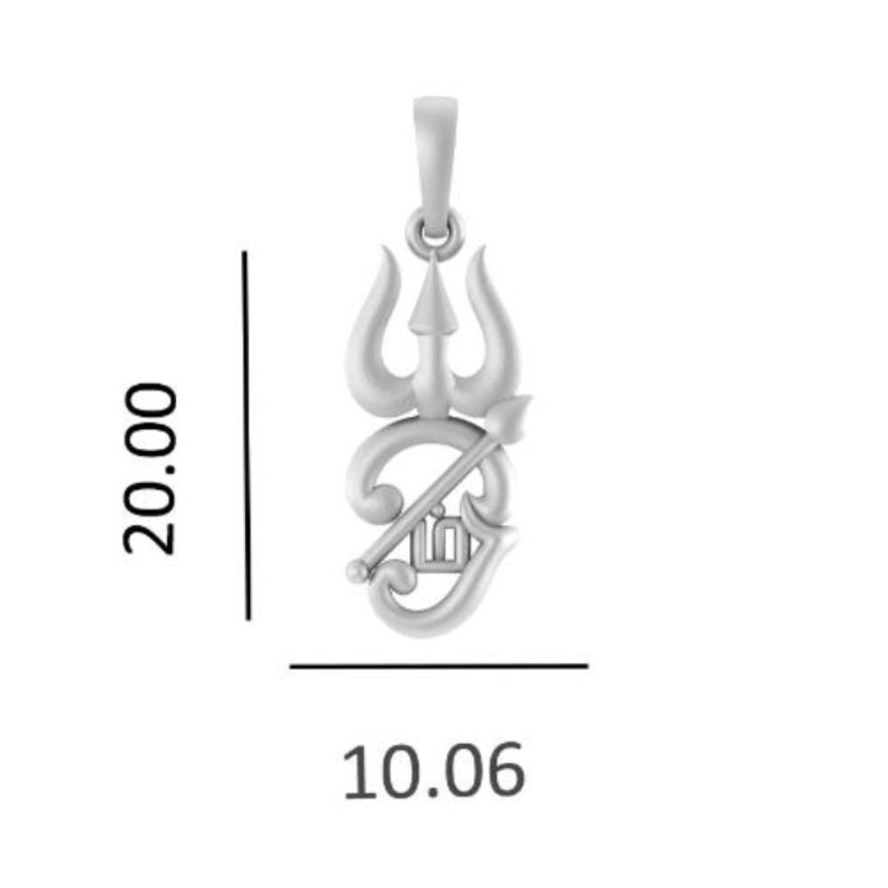 Spiritual Tamil OM Pure Silver 92.5% purity Chain pendant by for Men & Women (Pendant with Snake Chain-18 inches)